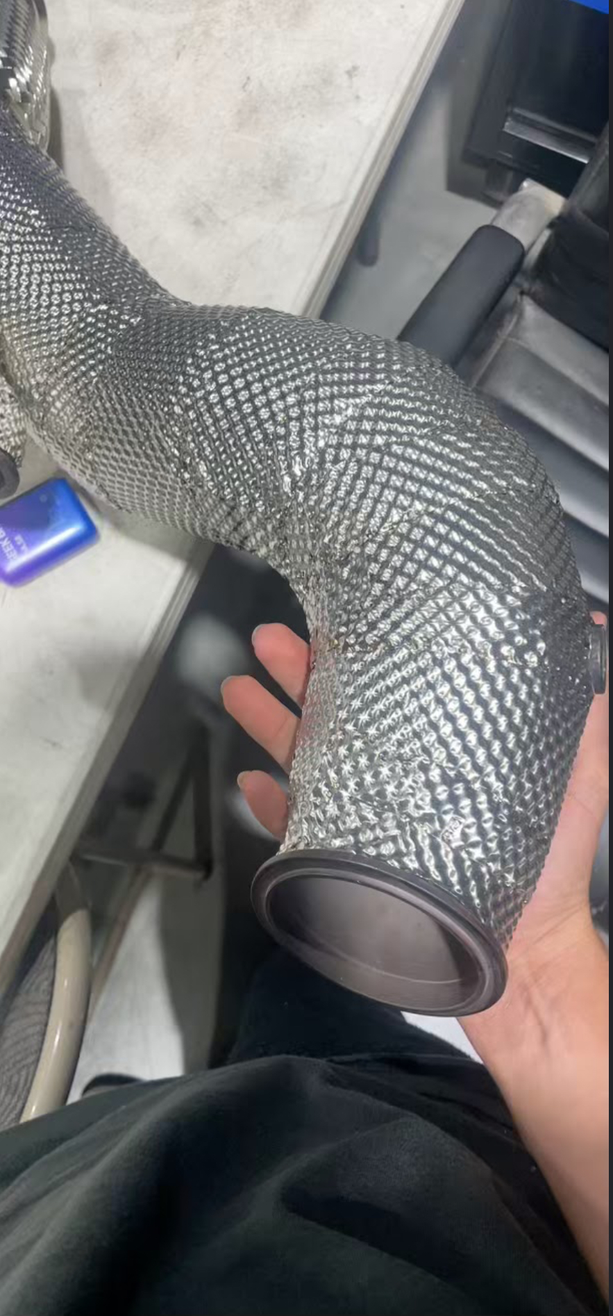 Close-up of custom heat shielding